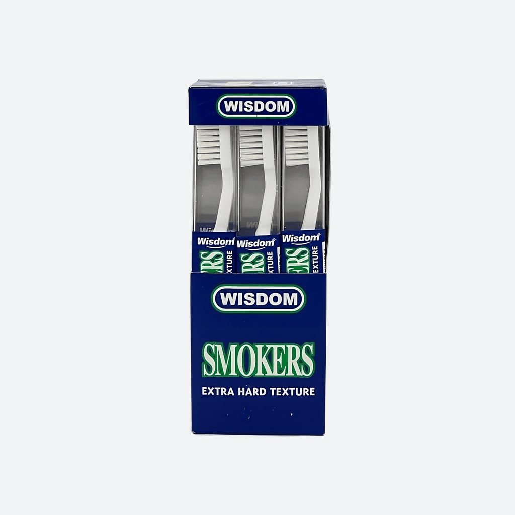 Wisdom Smokers Extra Hard Toothbrush - White Box (Pack of 12) - Motherland Groceries