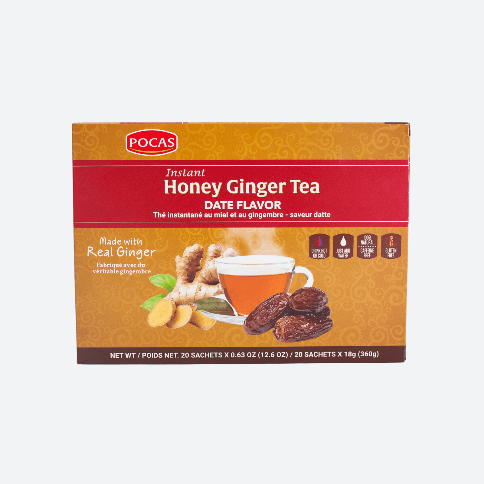 Instant Honey Ginger Tea - Date Flavor - Motherland Groceries